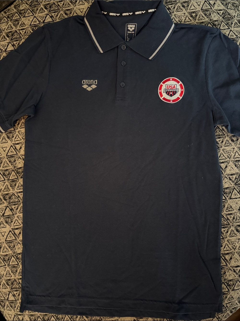 Arena Navy Polo with Red & White USA Patch